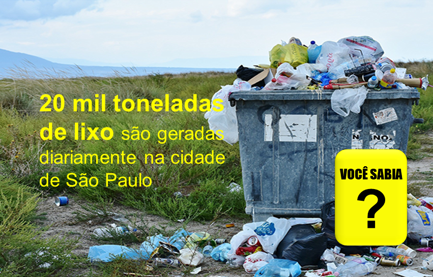 20 mil toneladas de lixo são geradas diariamente na cidade de São Paulo